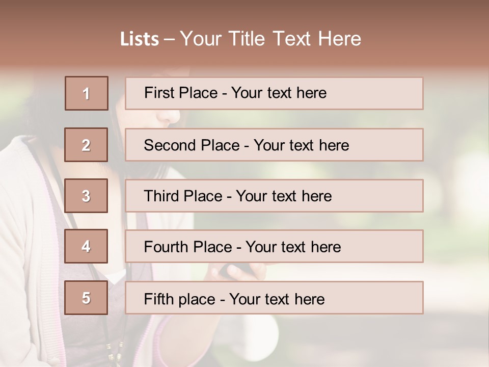 A Woman Is Looking At Her Cell Phone PowerPoint Template