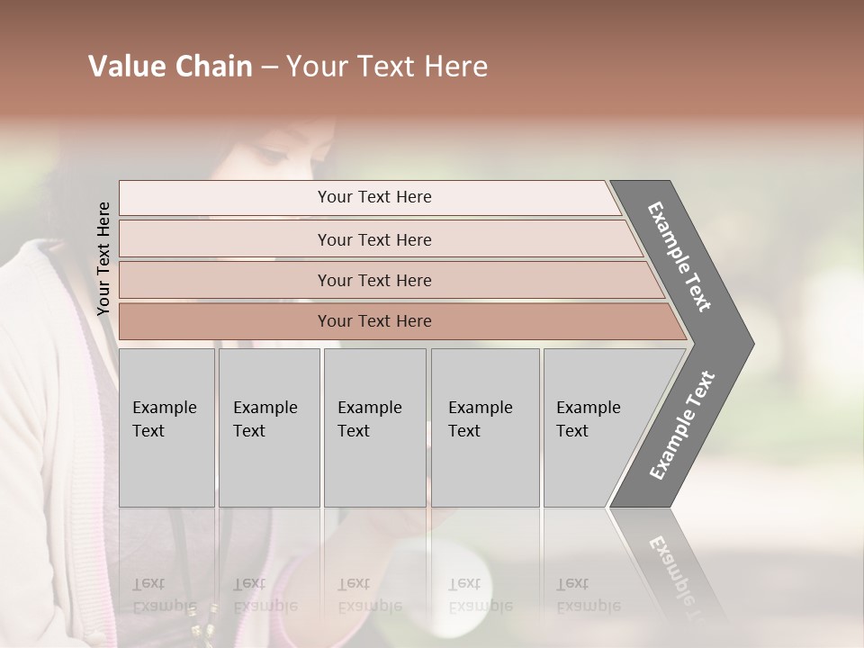 A Woman Is Looking At Her Cell Phone PowerPoint Template