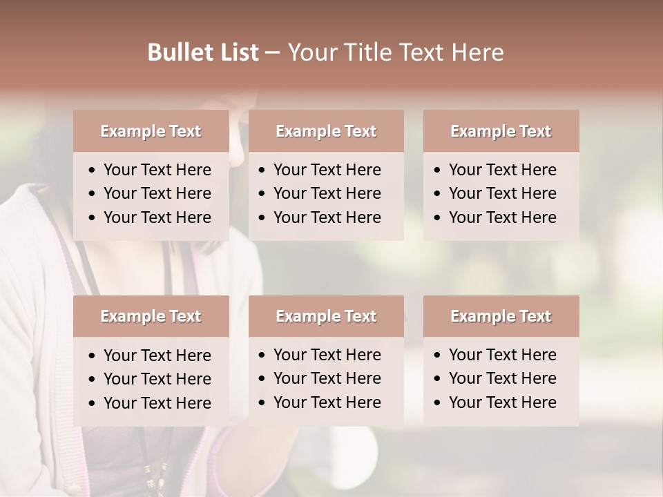 A Woman Is Looking At Her Cell Phone PowerPoint Template