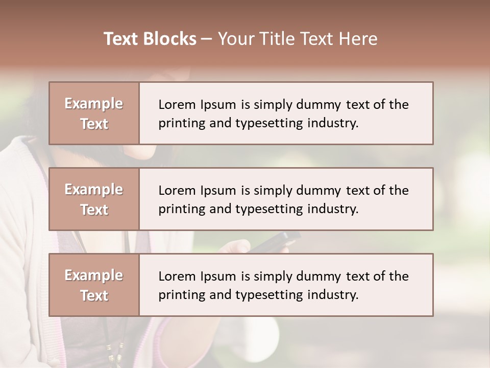 A Woman Is Looking At Her Cell Phone PowerPoint Template