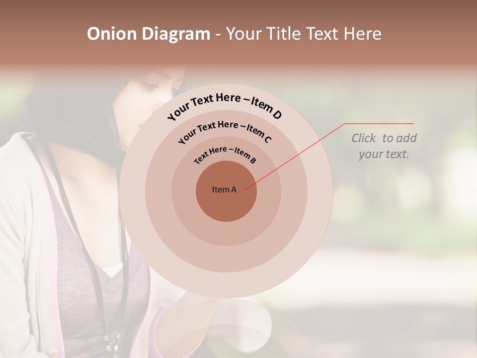 A Woman Is Looking At Her Cell Phone PowerPoint Template