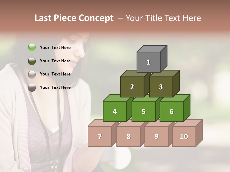 A Woman Is Looking At Her Cell Phone PowerPoint Template