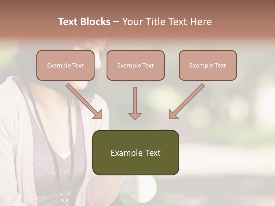 A Woman Is Looking At Her Cell Phone PowerPoint Template