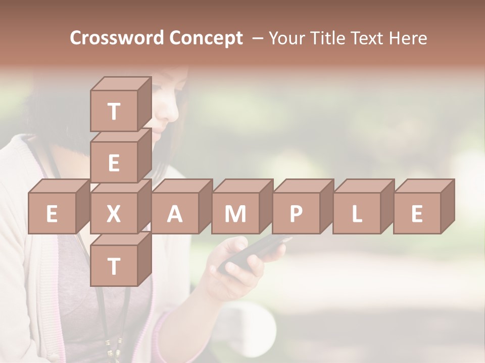 A Woman Is Looking At Her Cell Phone PowerPoint Template