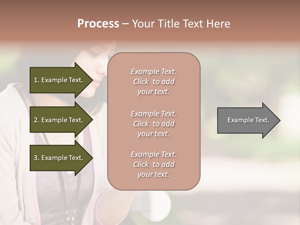 A Woman Is Looking At Her Cell Phone PowerPoint Template