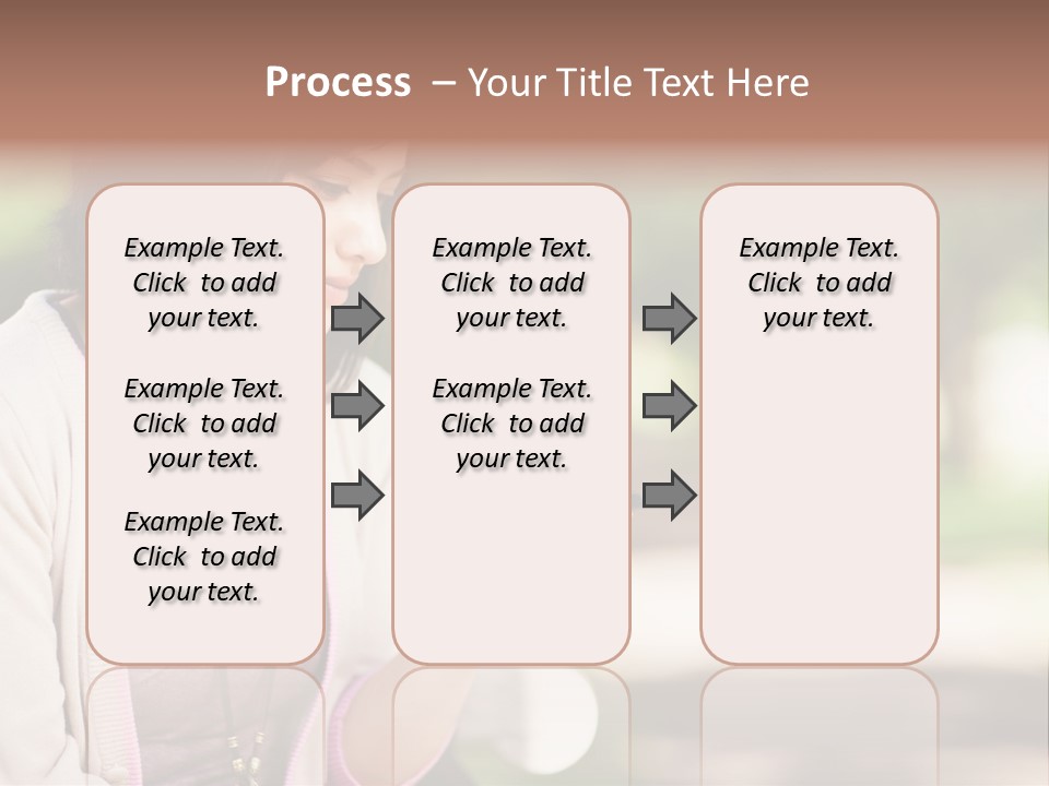 A Woman Is Looking At Her Cell Phone PowerPoint Template