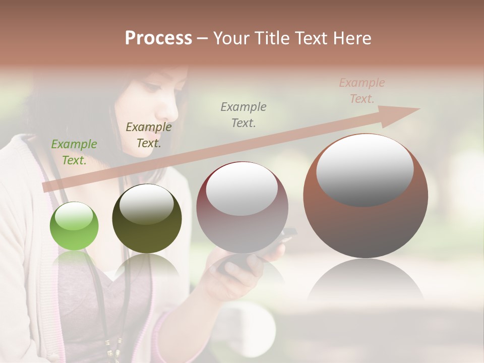 A Woman Is Looking At Her Cell Phone PowerPoint Template