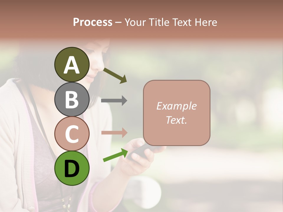 A Woman Is Looking At Her Cell Phone PowerPoint Template