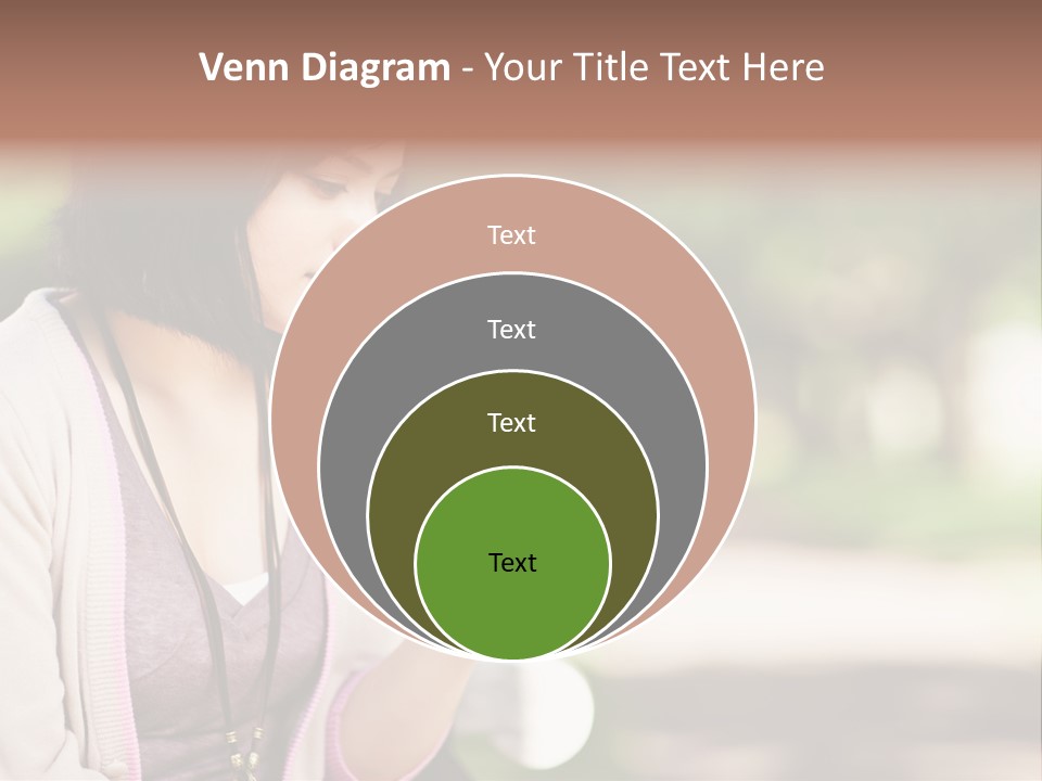 A Woman Is Looking At Her Cell Phone PowerPoint Template