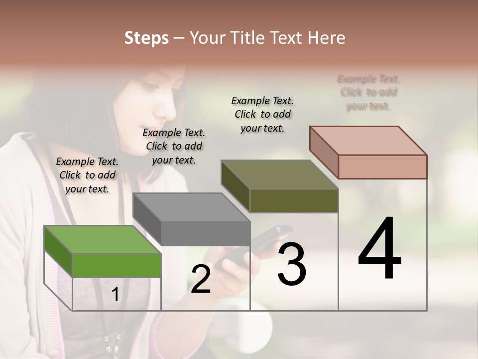 A Woman Is Looking At Her Cell Phone PowerPoint Template