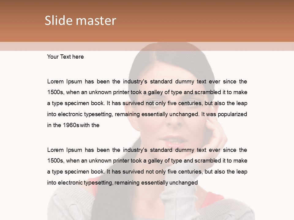 Hair Caucasian Expression PowerPoint Template