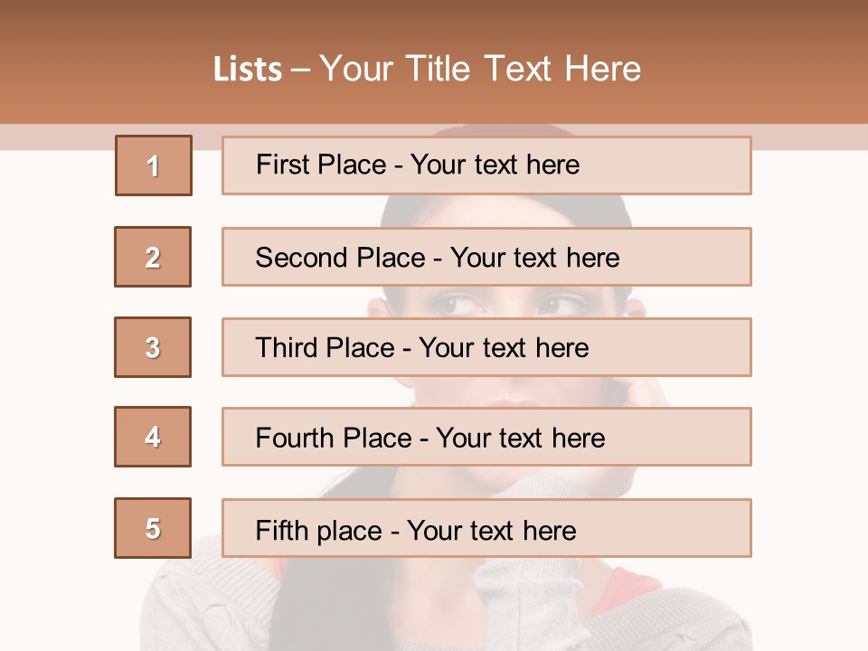 Hair Caucasian Expression PowerPoint Template