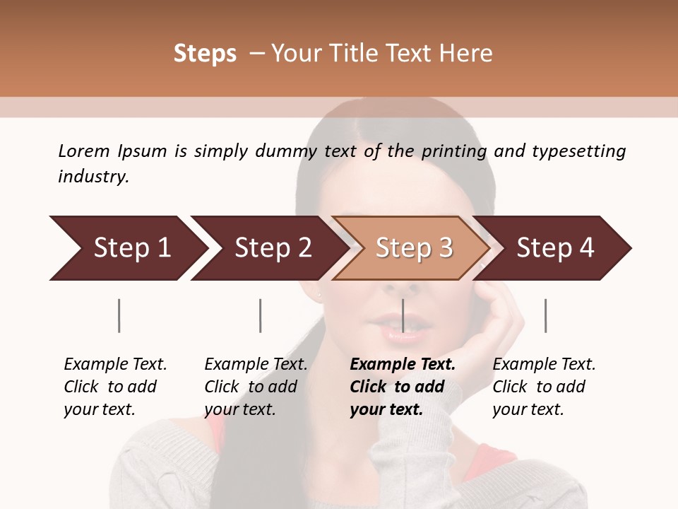 Hair Caucasian Expression PowerPoint Template