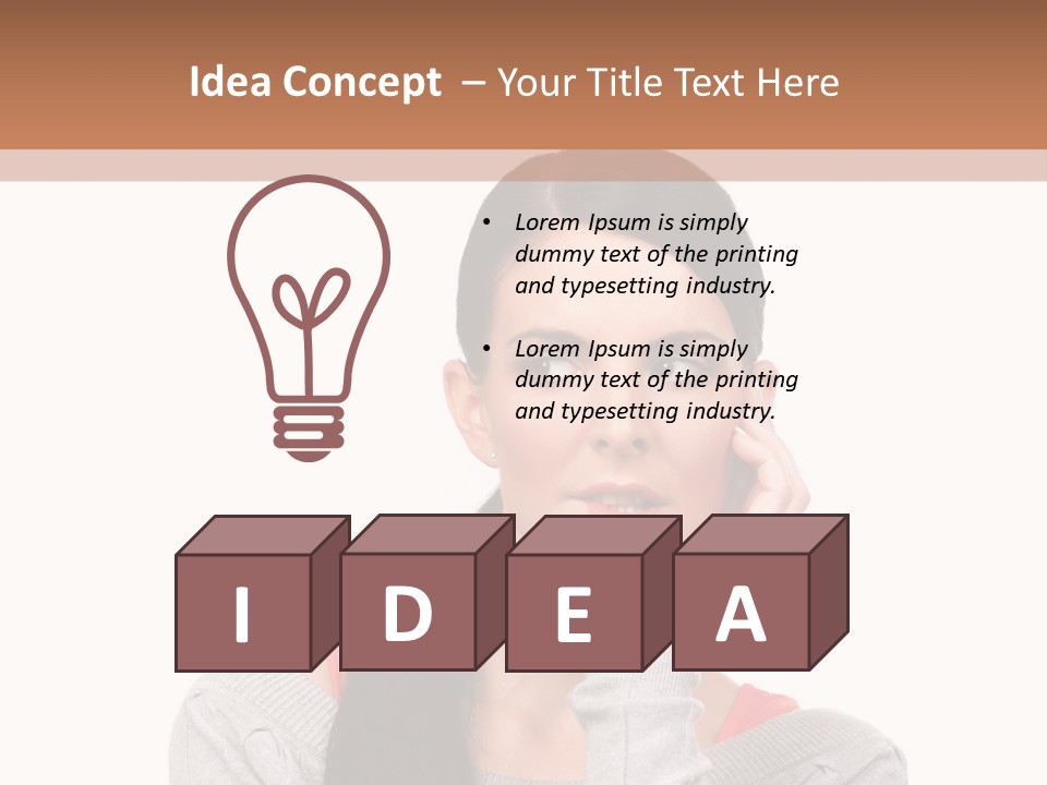 Hair Caucasian Expression PowerPoint Template