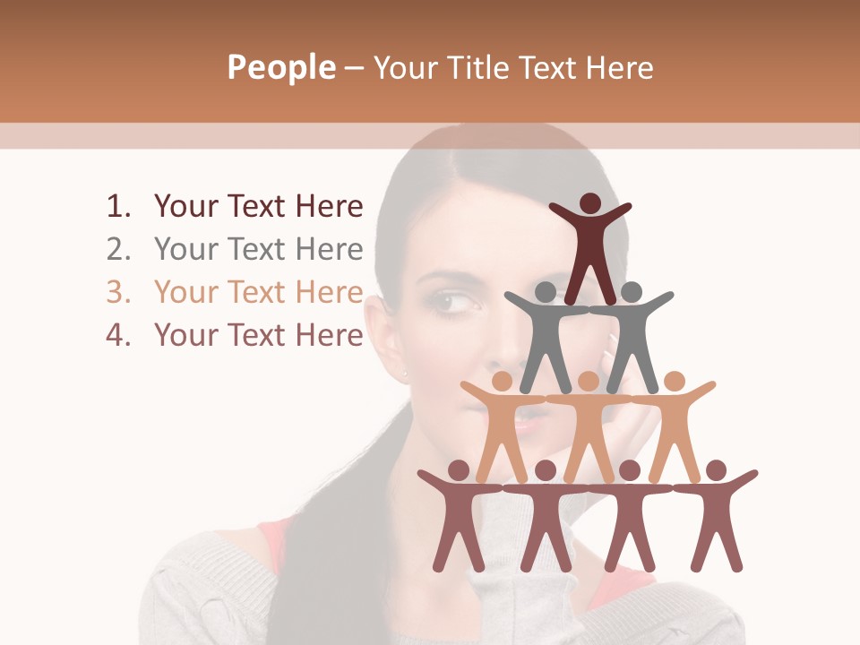 Hair Caucasian Expression PowerPoint Template