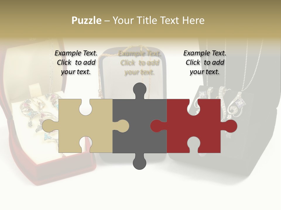 Three Different Types Of Jewelry In A Presentation Box PowerPoint Template