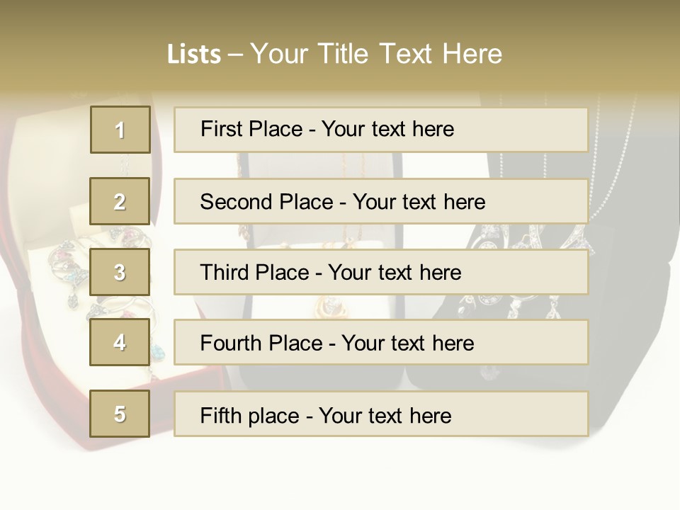 Three Different Types Of Jewelry In A Presentation Box PowerPoint Template
