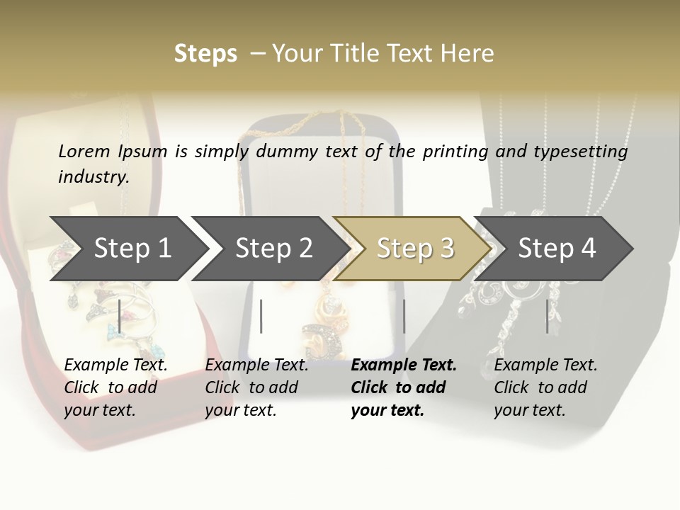 Three Different Types Of Jewelry In A Presentation Box PowerPoint Template