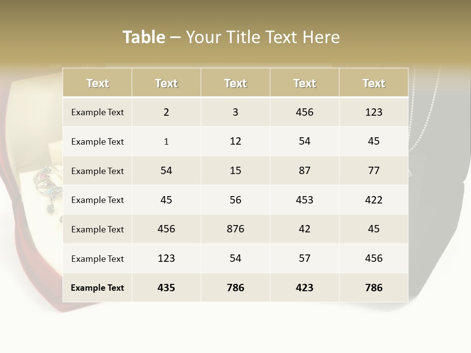 Three Different Types Of Jewelry In A Presentation Box PowerPoint Template