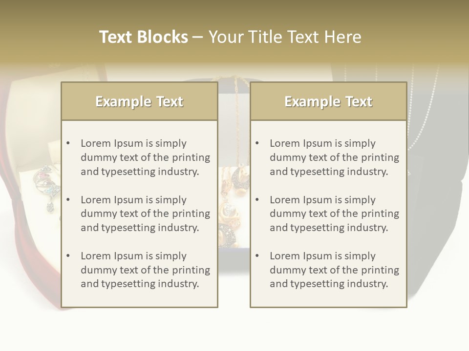 Three Different Types Of Jewelry In A Presentation Box PowerPoint Template