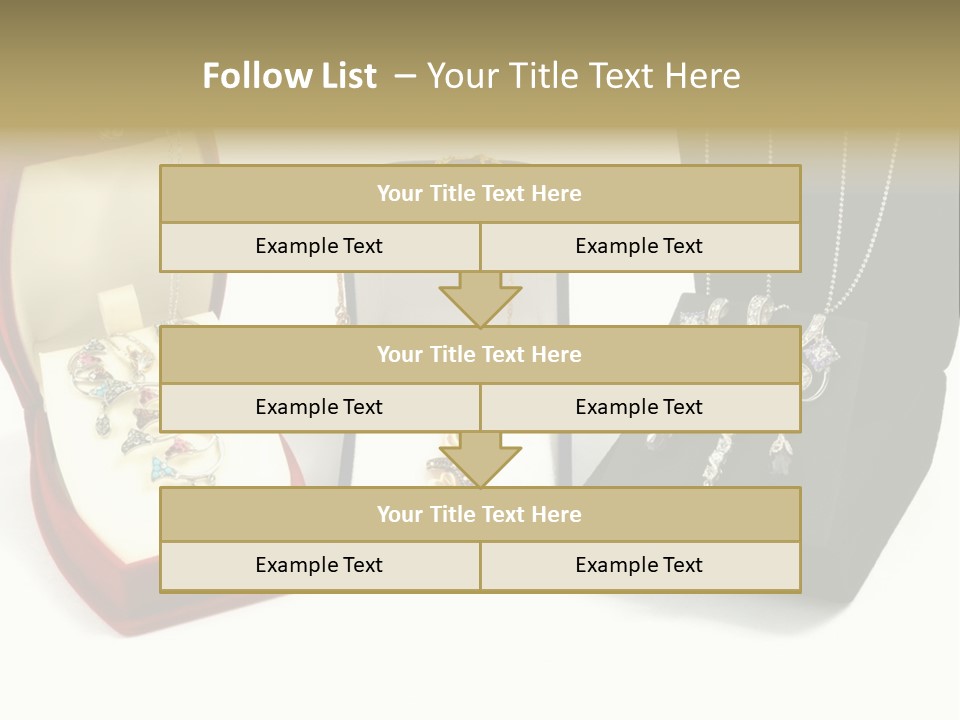 Three Different Types Of Jewelry In A Presentation Box PowerPoint Template