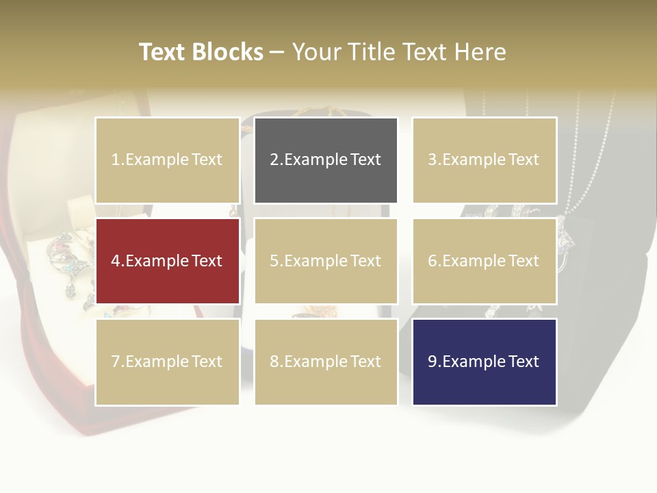 Three Different Types Of Jewelry In A Presentation Box PowerPoint Template