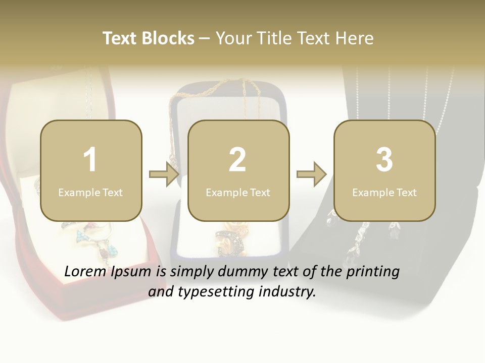 Three Different Types Of Jewelry In A Presentation Box PowerPoint Template