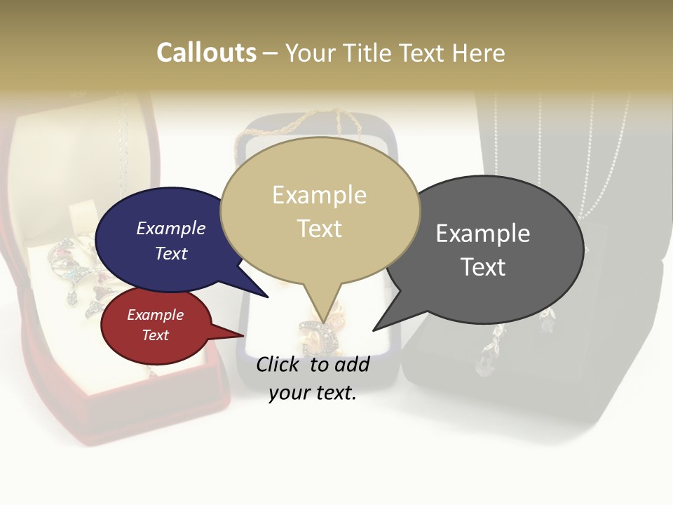 Three Different Types Of Jewelry In A Presentation Box PowerPoint Template