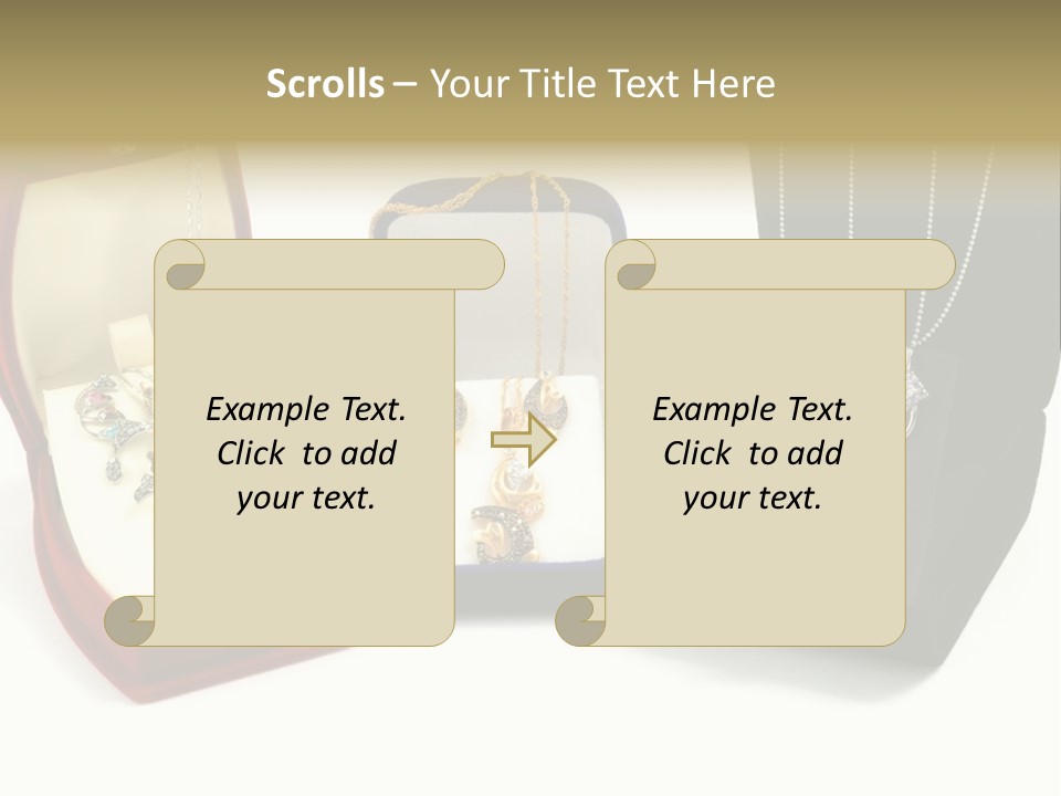 Three Different Types Of Jewelry In A Presentation Box PowerPoint Template