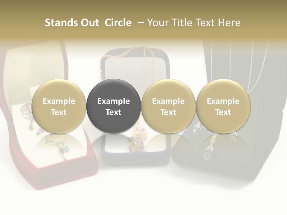 Three Different Types Of Jewelry In A Presentation Box PowerPoint Template