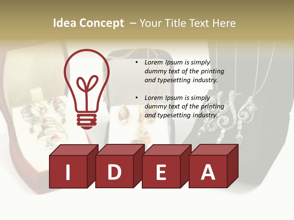 Three Different Types Of Jewelry In A Presentation Box PowerPoint Template