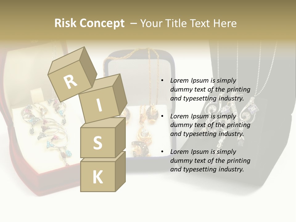 Three Different Types Of Jewelry In A Presentation Box PowerPoint Template