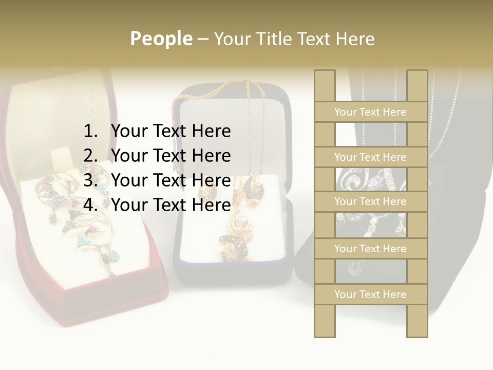 Three Different Types Of Jewelry In A Presentation Box PowerPoint Template