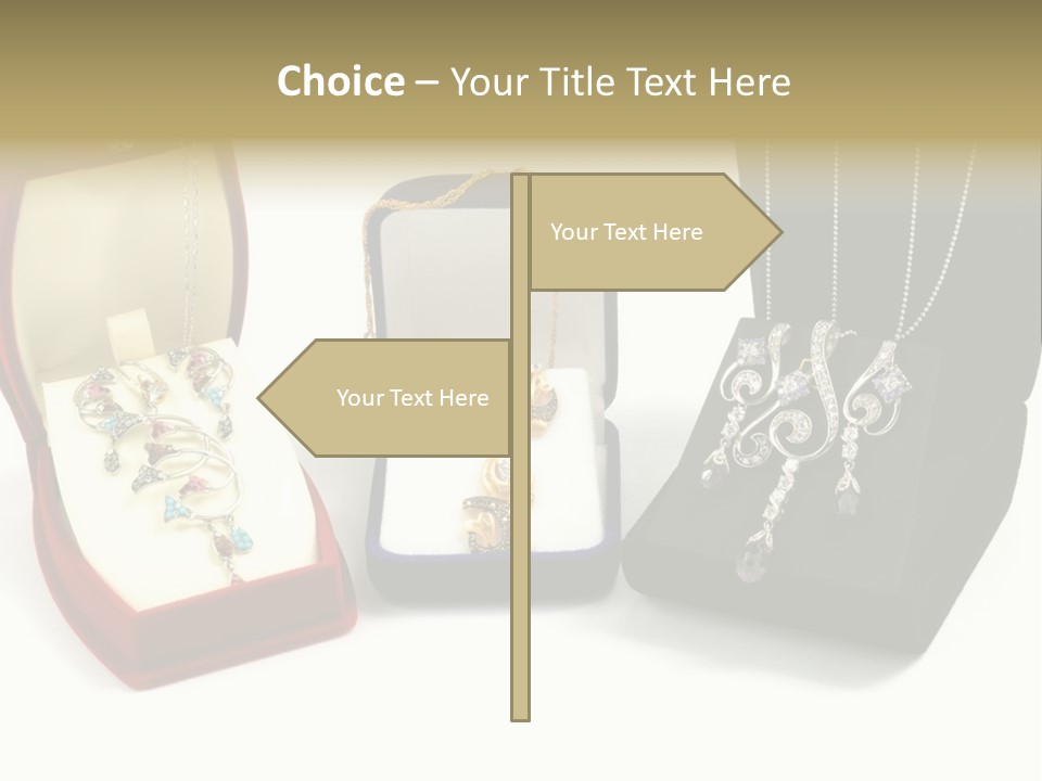 Three Different Types Of Jewelry In A Presentation Box PowerPoint Template
