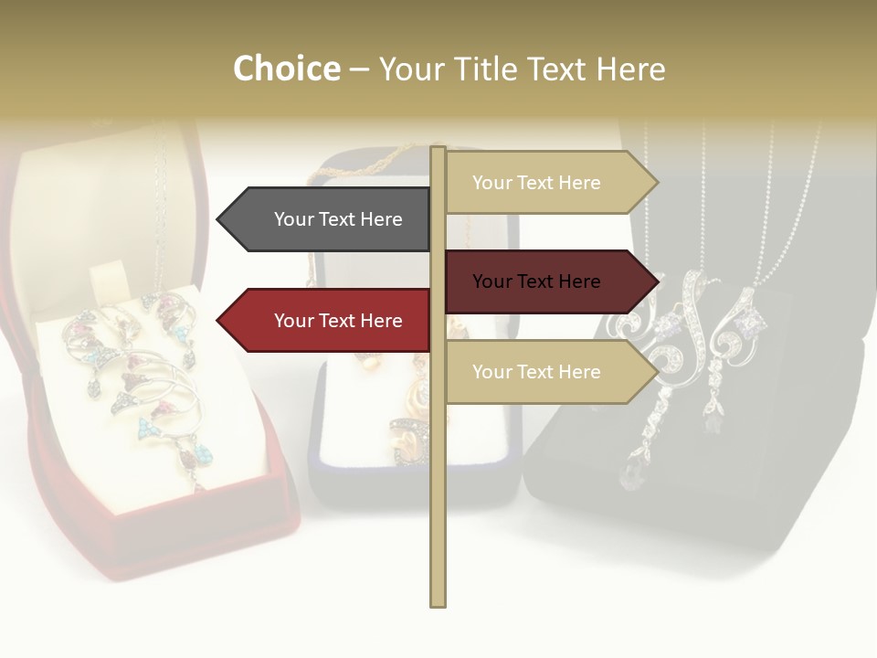 Three Different Types Of Jewelry In A Presentation Box PowerPoint Template