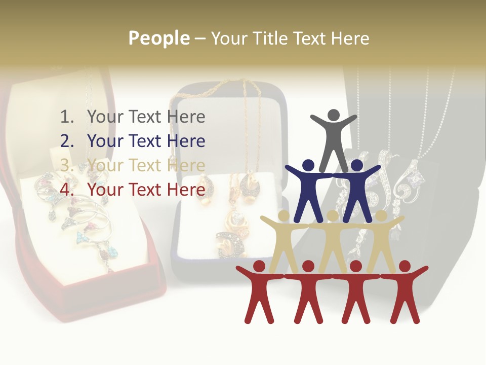 Three Different Types Of Jewelry In A Presentation Box PowerPoint Template