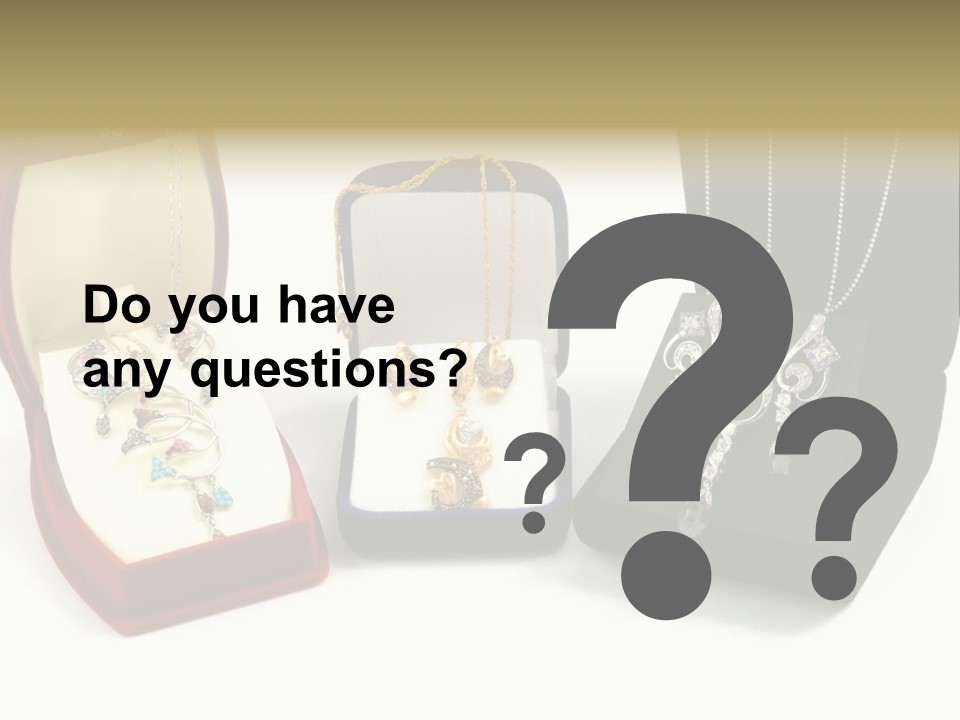 Three Different Types Of Jewelry In A Presentation Box PowerPoint Template