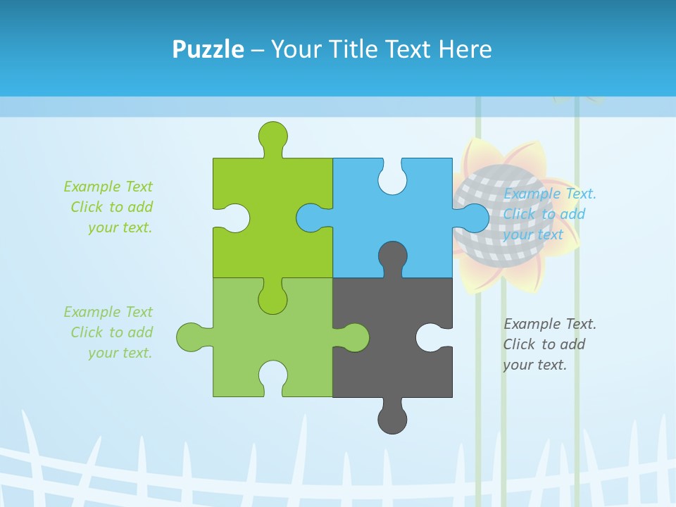 Abstraction Flowers White PowerPoint Template