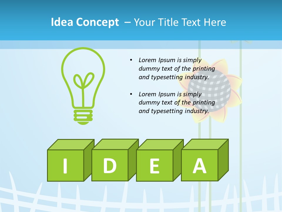 Abstraction Flowers White PowerPoint Template