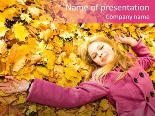 Girl Ground Closeup PowerPoint Template