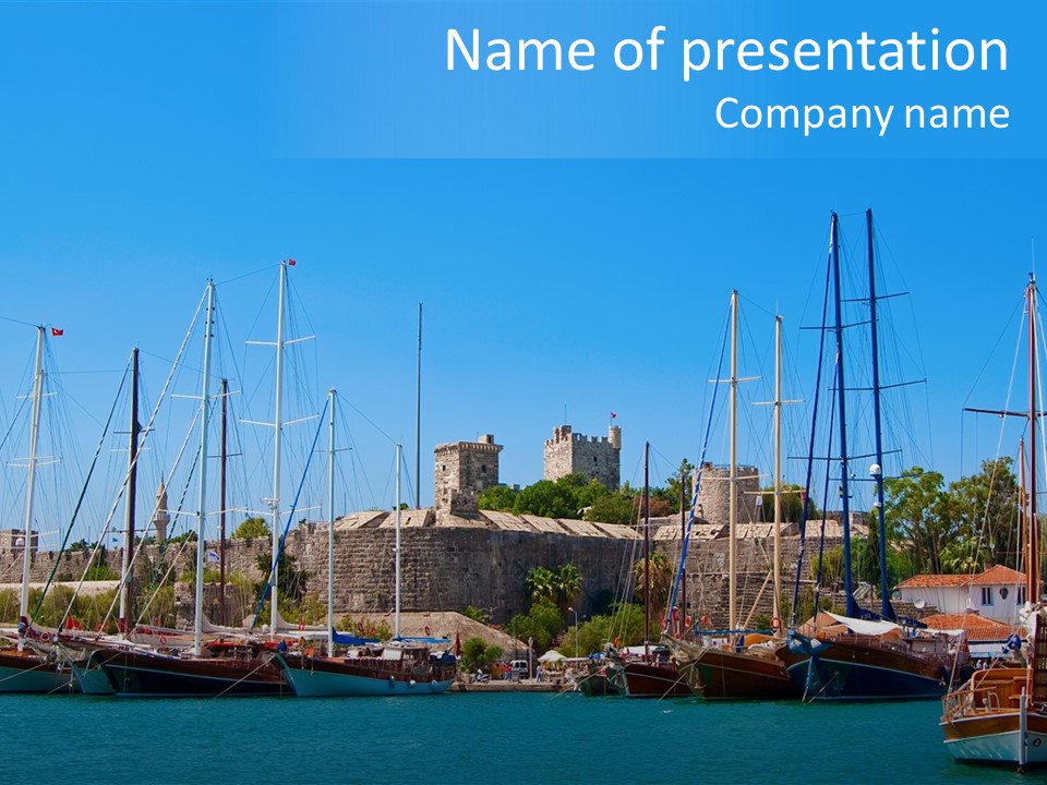 Place Yachting Coastline PowerPoint Template