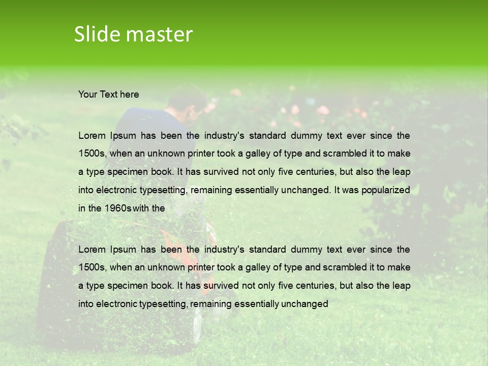 Mowing Cutter Red PowerPoint Template