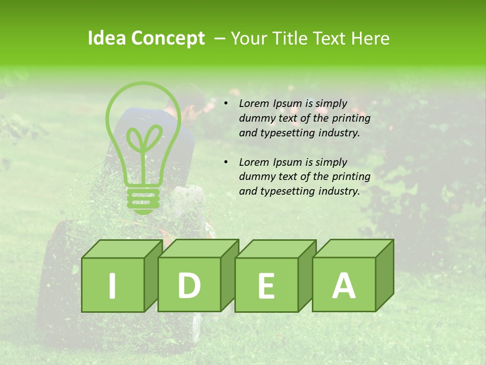 Mowing Cutter Red PowerPoint Template