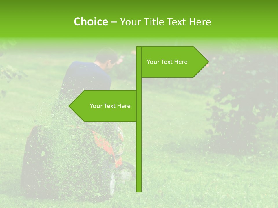 Mowing Cutter Red PowerPoint Template