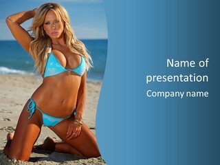 Swimwear Alluring Bare PowerPoint Template