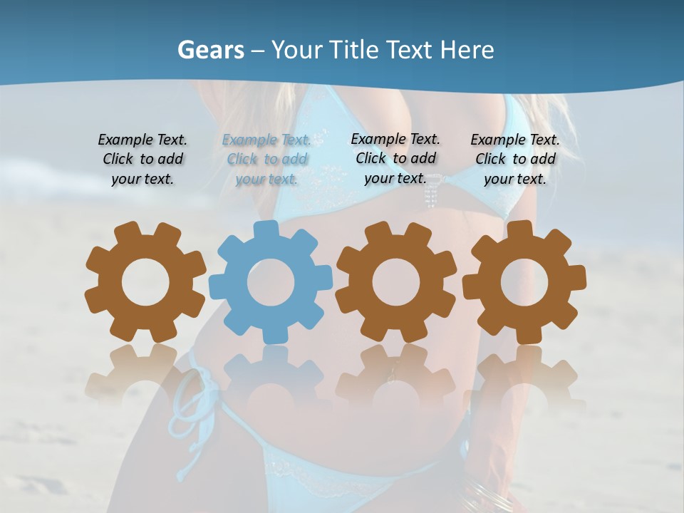 Swimwear Alluring Bare PowerPoint Template