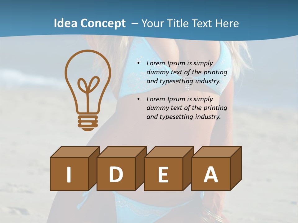 Swimwear Alluring Bare PowerPoint Template