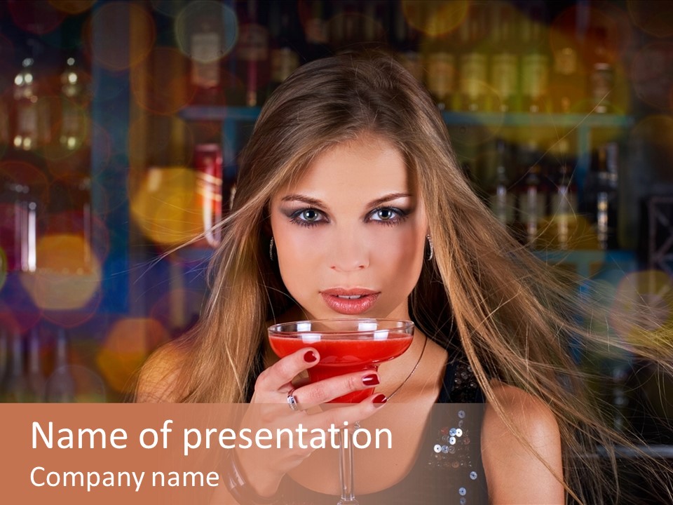 Alcoholic Female Celebration PowerPoint Template