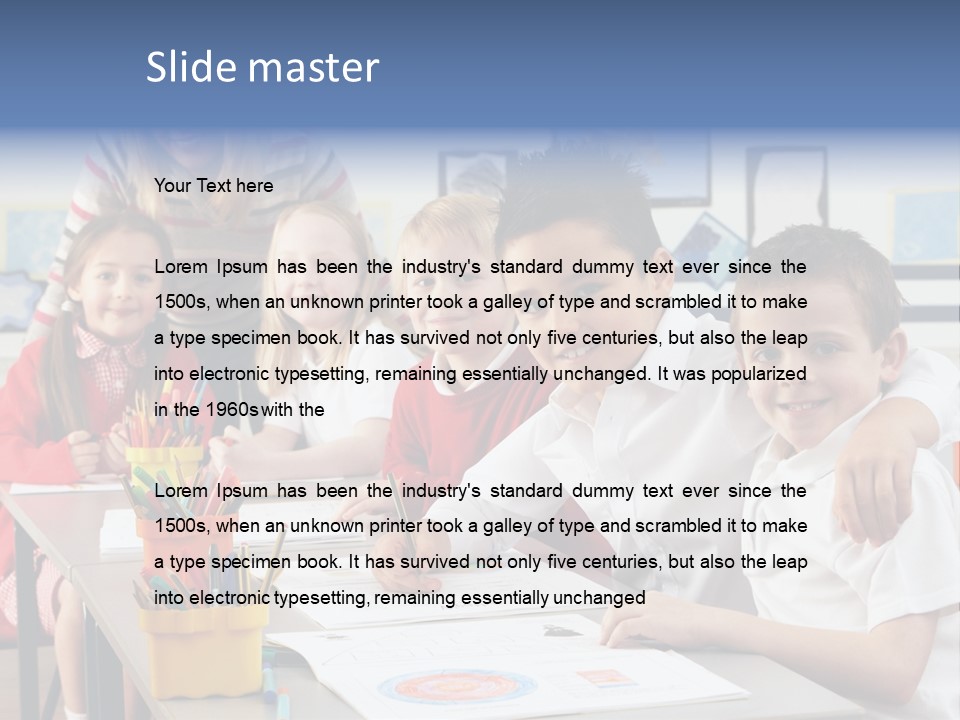 Smiling Teaching Indoors PowerPoint Template