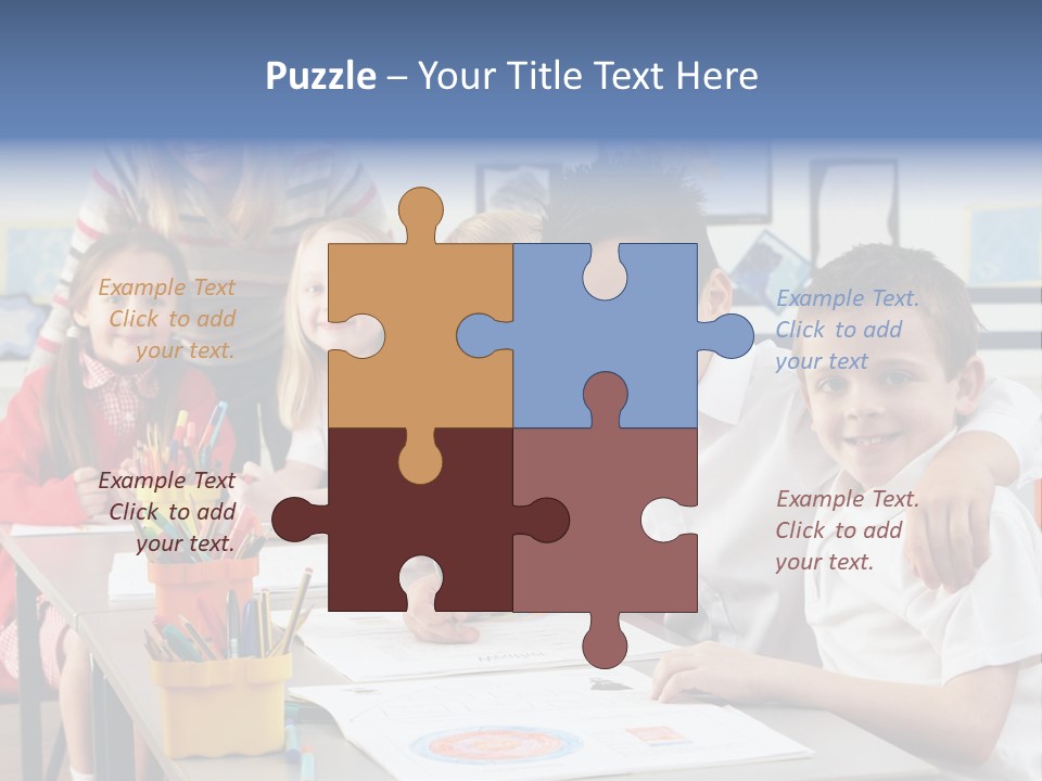 Smiling Teaching Indoors PowerPoint Template